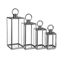 Rozsdamentes acél lámpás szett, 4 db, fehér - QUATRO
