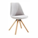 Skandináv étkezőszék, kárpitozott, halványszürke - PING