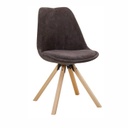 Skandináv étkezőszék, kárpitozott, szürkésbarna - PING