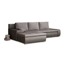 Sarok ülőgarnitúra ágyfunkcióval és  ágyneműtartóval, szürkésbarna - BOSS