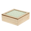 Skandináv Fa díszdoboz zöld mintás tetővel - MALMÖ