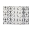 Rombusz mintás etno szőnyeg, 170x120 cm, fekete-fehér - AZTEQUE