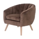 Steppelt bársony fotel, melegbarna - ABEILLE