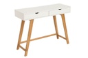 Skandináv konzolasztal, 2 fiókkal, fehér - VALET