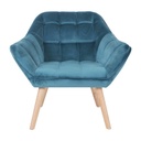 Steppelt bársony fotel, olajkék - TABAC