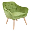 Steppelt bársony fotel, olívazöld - TABAC