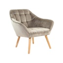 Steppelt bársony fotel, szürkésbarna - TABAC