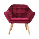 Steppelt bársony fotel, burgundi - TABAC