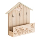 Skandináv fali levél és kulcstartó égetett mintával - BIRDY