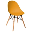 Skandináv stílusú műanyag étkezőszék, mustársárga - RUELLE