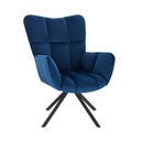 Steppelt bársony forgófotel, sötétkék - BORIS