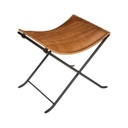 Steppelt bőr ülőke, X lábbal, világosbarna - ALMATI