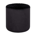 Steppelt bársonyszövet puff, fekete - SCARABEE