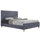 Steppelt szövet ágykeret,180x200 cm, sötétszürke - URBAIN