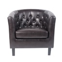 Steppelt textilbőr fotel, sötétbarna - CUBA