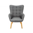 Steppelt szövetfotel, szürke - KIRUNA