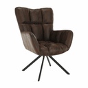 Steppelt bőr hatású szövet forgófotel, barna - BORIS