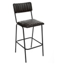 Steppelt bőr támlás bárszék, 73 cm, fekete - AUSTIN