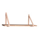 Szíjjal függesztett falipolc, 120 cm, natúr fa - SUR