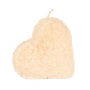 Szív alakú rózsás díszgyertya, virág illattal, bézs - VALENTIN