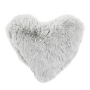 Szív alakú műszőrme párna, világosszürke - COEUR DES ALPES