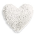 Szív alakú műszőrme párna, törtfehér - COEUR DES ALPES