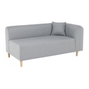 Stílusos chester szövet kanapé, jobbos, szürke - CITY