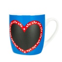 Szíves írható bögre, krétával, kék 3dl - WITH WORDS