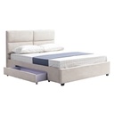 Szövet ágykeret, ágyneműtartó fiókkal, 160x200 cm, bézs - BRIDGE