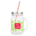 Szívószálas korsó retro zöld 4,5 dl - FUNKY