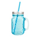 Szívószálas korsó türkiz 5 dl - SUMMER TIME