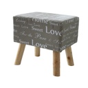 Szögletes puff tömörfa lábakkal - LOVE IS IN THE AIR