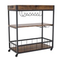 Tálalókocsi, bor- és pohártartóval, tölgy - APERITIVO