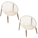 Szövött fotel szett, 2 db, törtfehér - JAKARTA