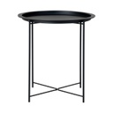 Tálcás lerakóasztal, 47 cm, fekete - GOUTTE