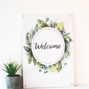 Táblakép, feliratos, 27x39 cm, zöld-fehér - WELCOME TO THE JUNGLE