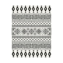 Szövött viszkóz szőnyeg, fekete mintával, 68x110 cm, törtfehér - SIOUX