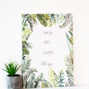 Táblakép, feliratos, 27x39 cm, fehér-zöld - LITTLE THINGS