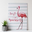 Táblakép, flamingo, 27x39 cm, rózsaszín - FLAMINGO