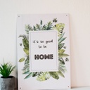 Táblakép, otthon, 27x39 cm, fehér-zöld - HOME