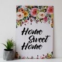 Táblakép, otthon, 27x39 cm, törtfehér - SWEET HOME