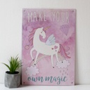 Táblakép, unikornis, 27x39 cm, rózsaszín - UNICORN