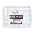 Tálca feliratos csíkos - BREAKFAST
