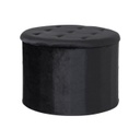 Tárolós bársonyszövet ülőke, fekete - TOUCHE