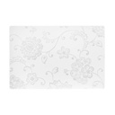 Tányéralátét fehér virág mintával - POUDRE