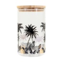 Tároló boroszilikát üveg bambusz tetővel, 1 liter - PALMIERS