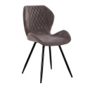 Textilbőr étkezőszék díszvarrással, szürke - NAPLES