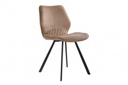 Textilbőr étkezőszék matt lábakkal, barna - LECCE