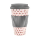 Termo pohár szilikon tetővel, bordó mozaik mintával - GATSBY