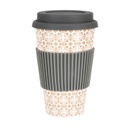 Termo pohár szilikon tetővel, világosbarna mozaik mintával - GATSBY